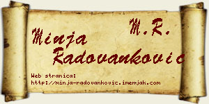 Minja Radovanković vizit kartica